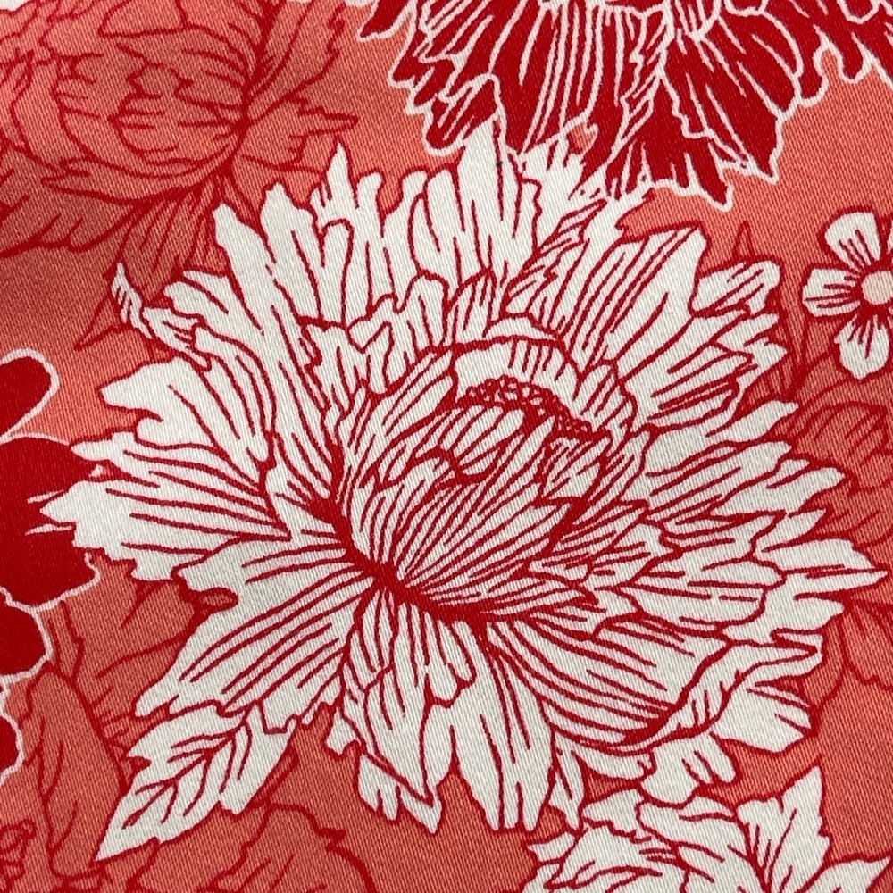 Isaac Mizrahi Shorts 12 Coral Floral Print Cotton Chino 5" Vacation Tropical - Picture 12 of 15
